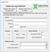 Confexcel userform model